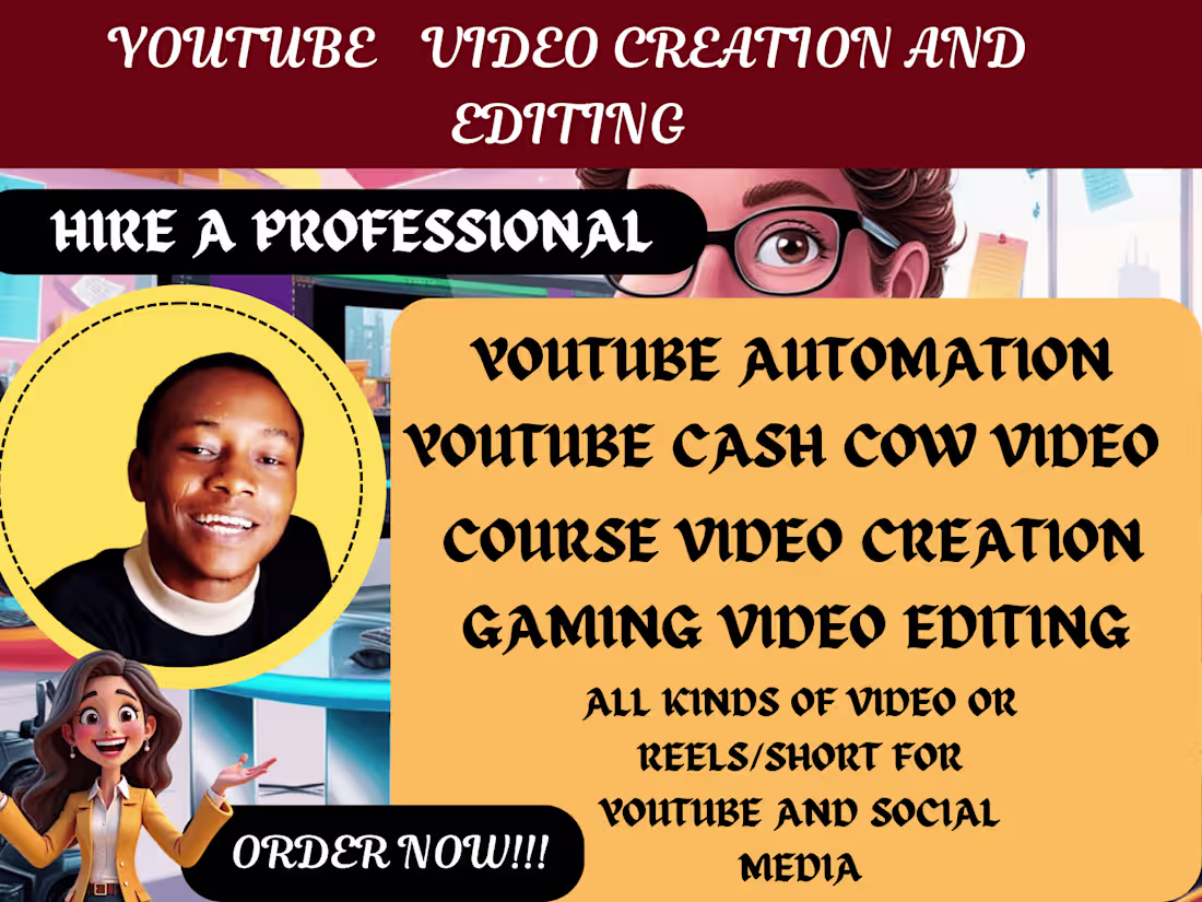 Cover image for I do YouTube video cash cow video faceless video course video