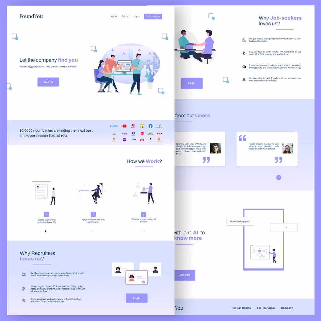 Cover image for Employee Recruiting Website by Sancharini Basak on Dribbble