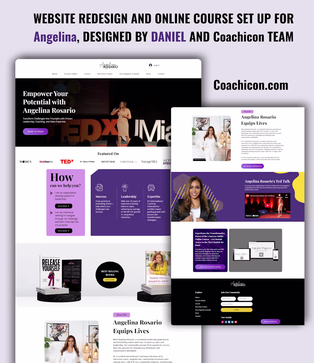 Cover image for Website Redesign & Online Course Setup for Angelina Rosario ...