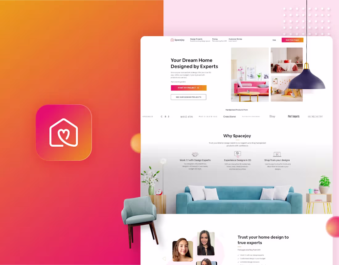 Cover image for Spacejoy Branding & Web design