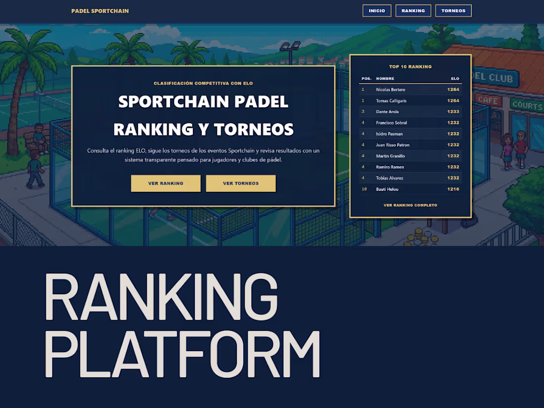 Cover image for Ranking Platform for padel players