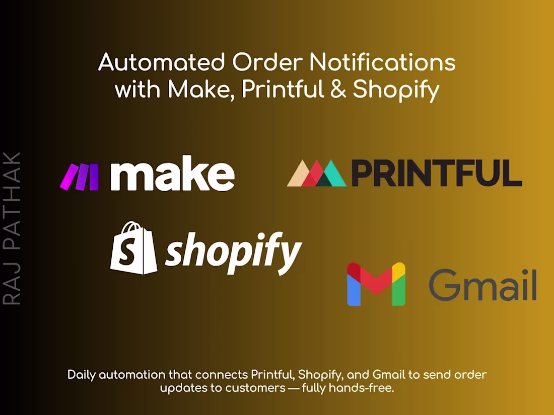 Cover image for Order Update Automation with Make, Printful & Shopify