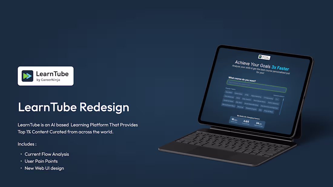 Cover image for LearnTube Redesign
LearnTube is an AI