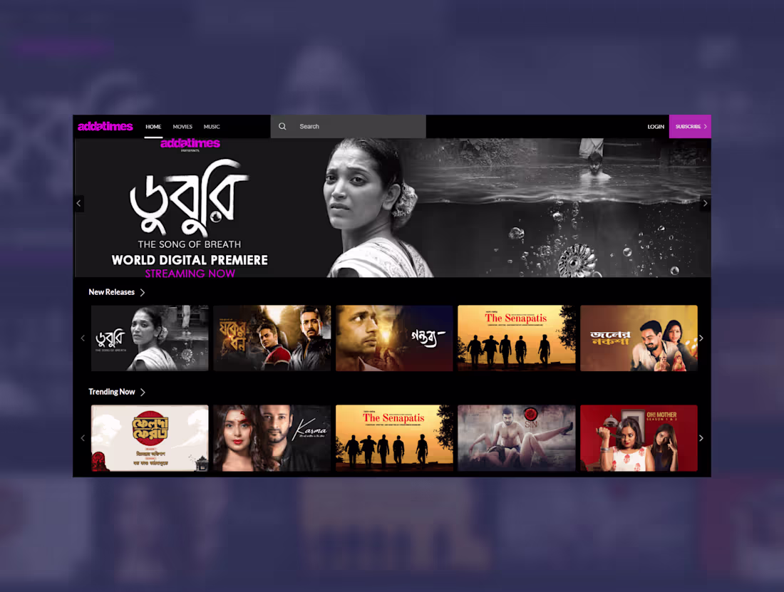 Cover image for Addatimes - Video on demand website