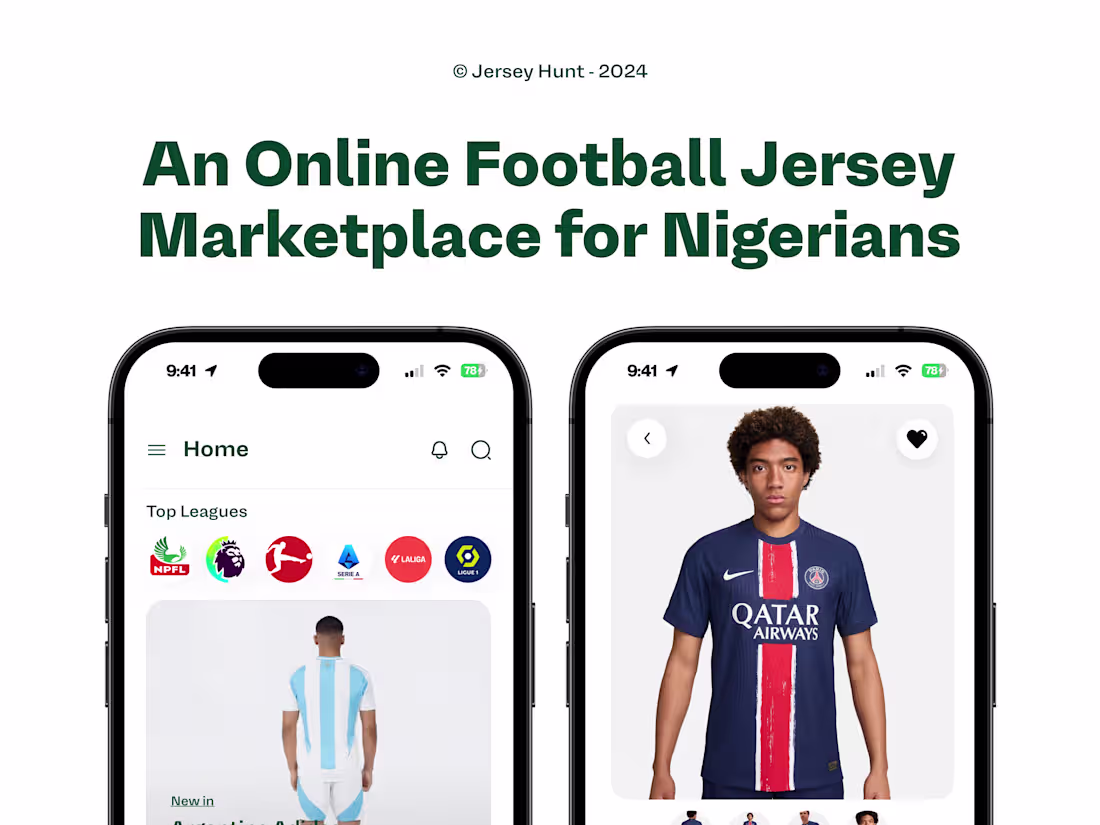 Cover image for JerseyHunt App | Mobile App Design
