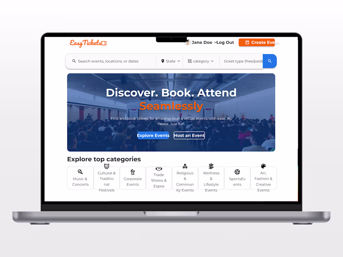 Cover image for EasyTicket - Landing Page Design