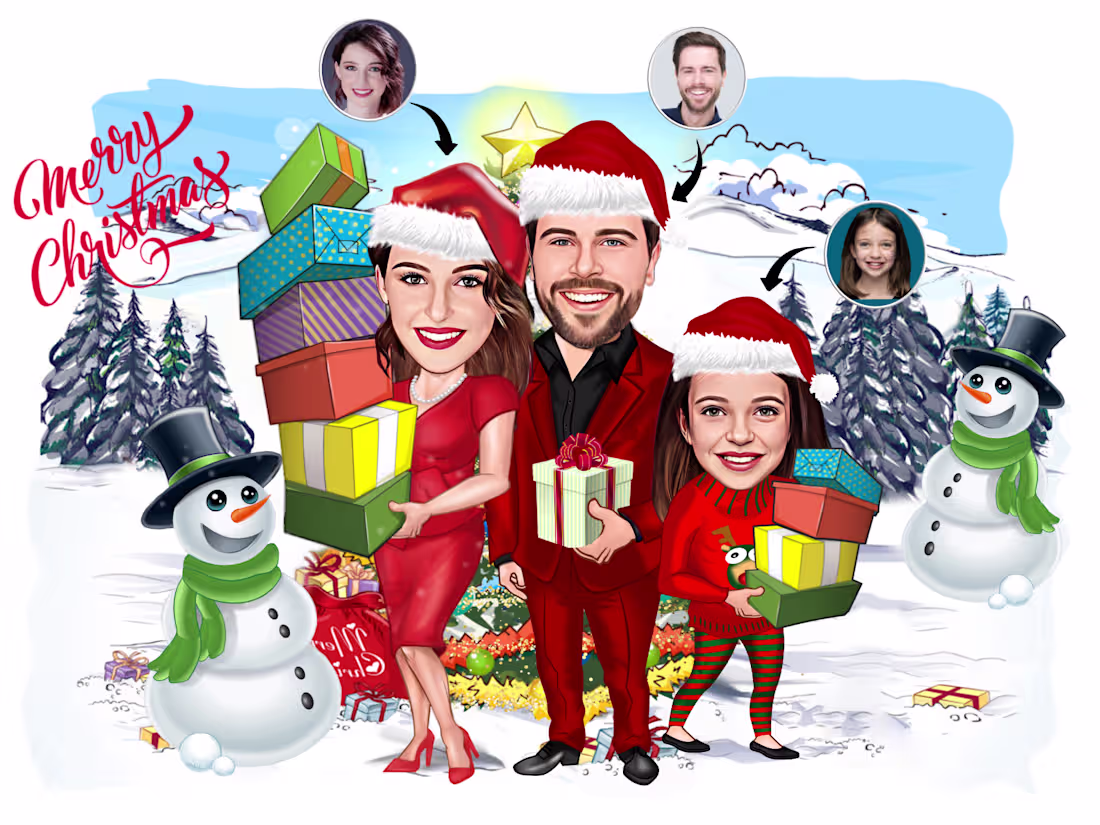 Cover image for Personalized Christmas Caricature Cartoons
