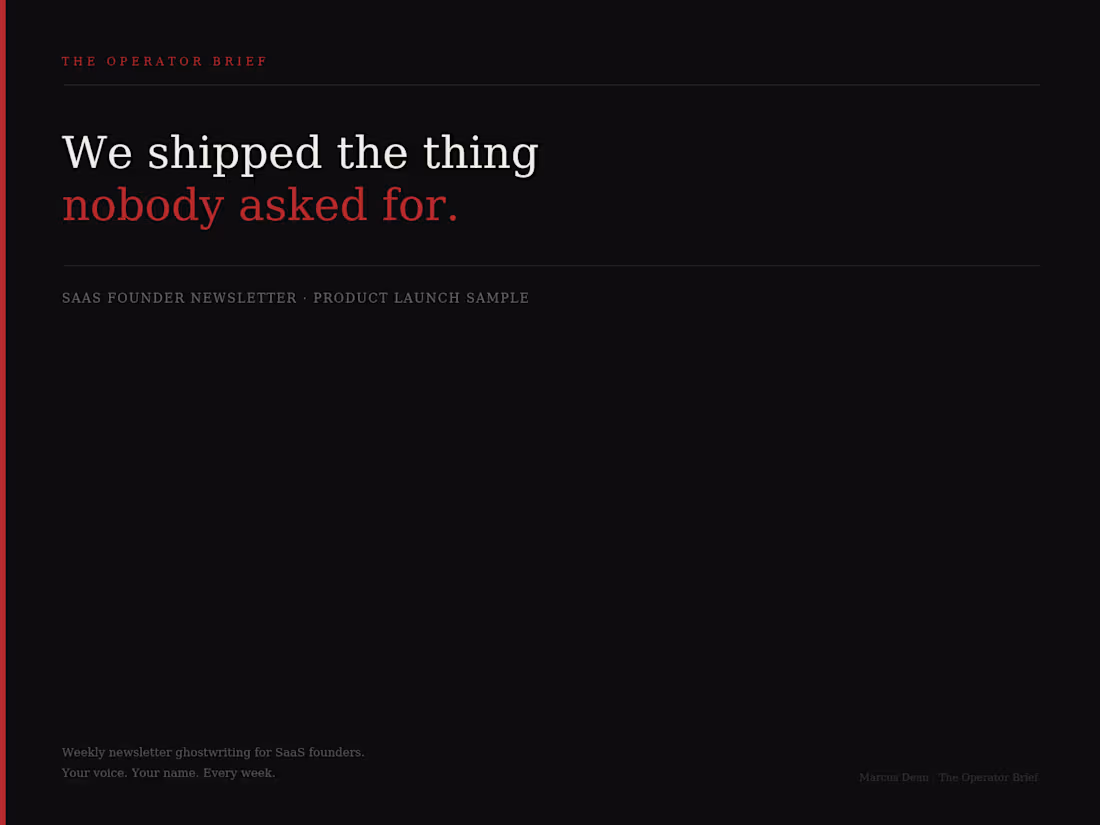 Cover image for A founder spent three months