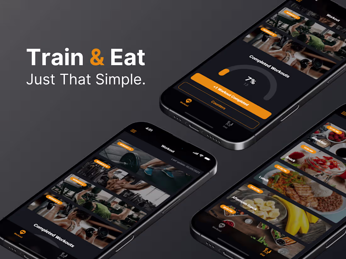 Cover image for Train & Eat: Simplifying Fitness Management in One App