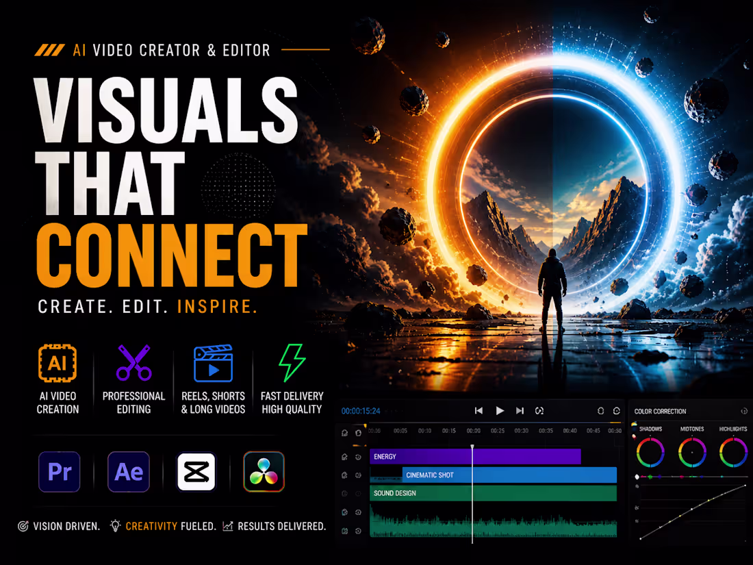 Cover image for AI Video Editing | Reels, Shorts & Long Videos (Fast & Engaging)