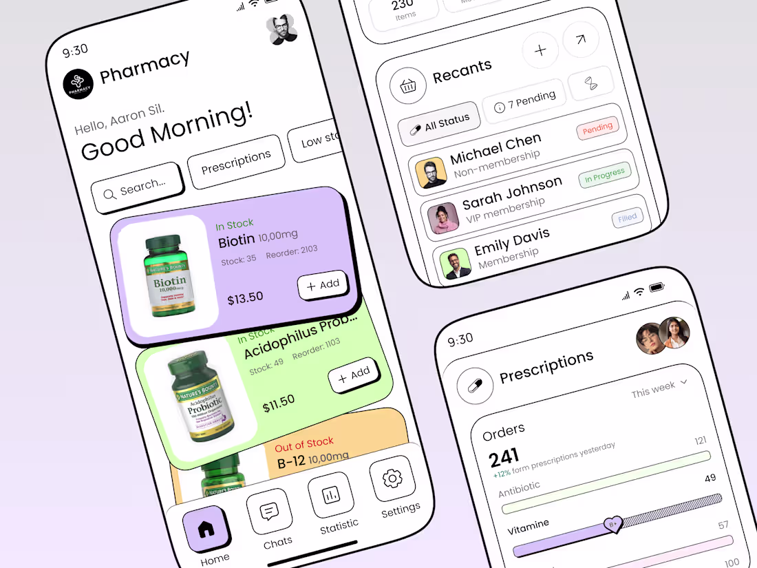 Cover image for Pharmacy Management App UI Design