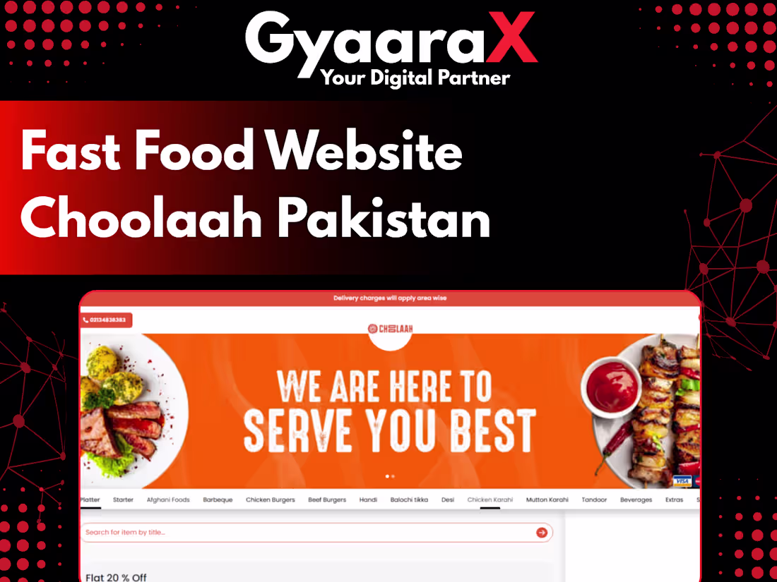 Cover image for Responsive Fast-Food Ordering Site for Choolaah Pakistan