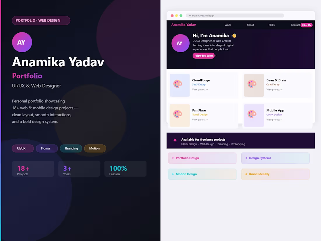 Cover image for Anamika Yadav Portfolio — Web Design