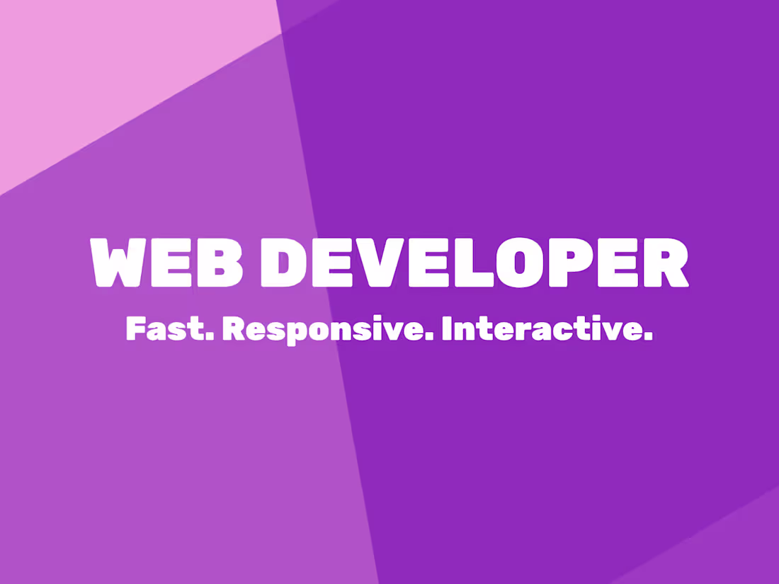 Cover image for Creative Web Developer – fast, clean, interactive.