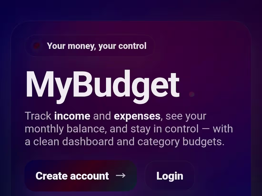 Cover image for Welcome · MyBudget