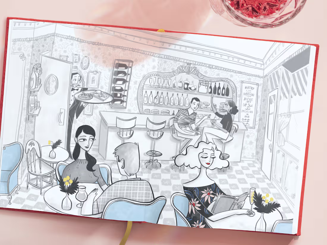 Cover image for Parisian-Inspired Book Cover + Interior Illustrations 