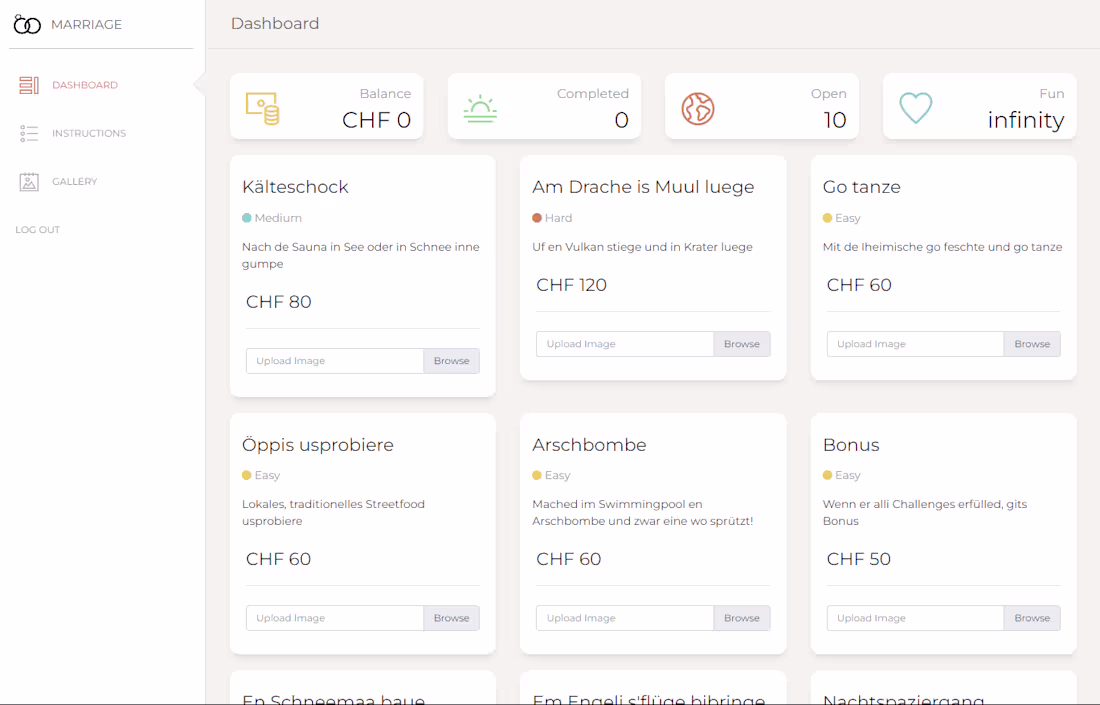 Cover image for Honeymoon Challenge Web Application