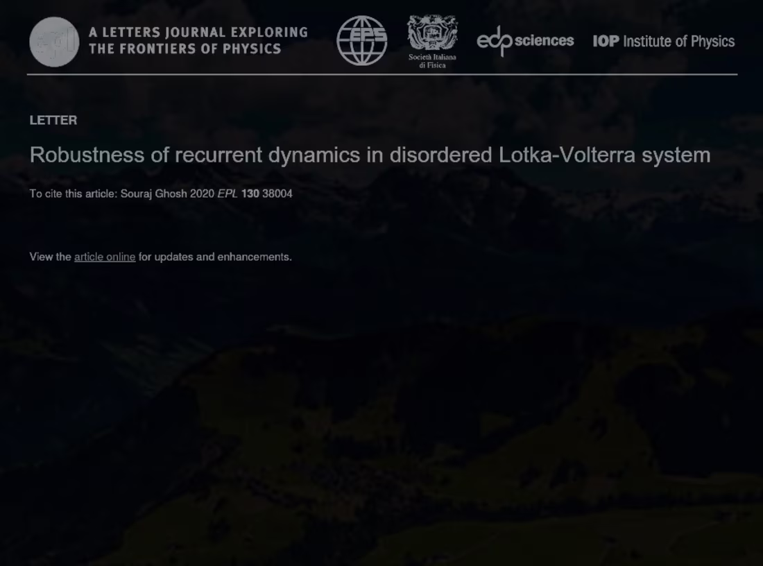 Cover image for The Stable Heteroclinic Sequence (SHS) in Lotka-Volterra sys...