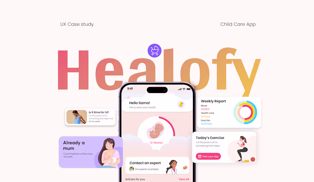 Cover image for Parent - Child Care App Case Study :: Behance