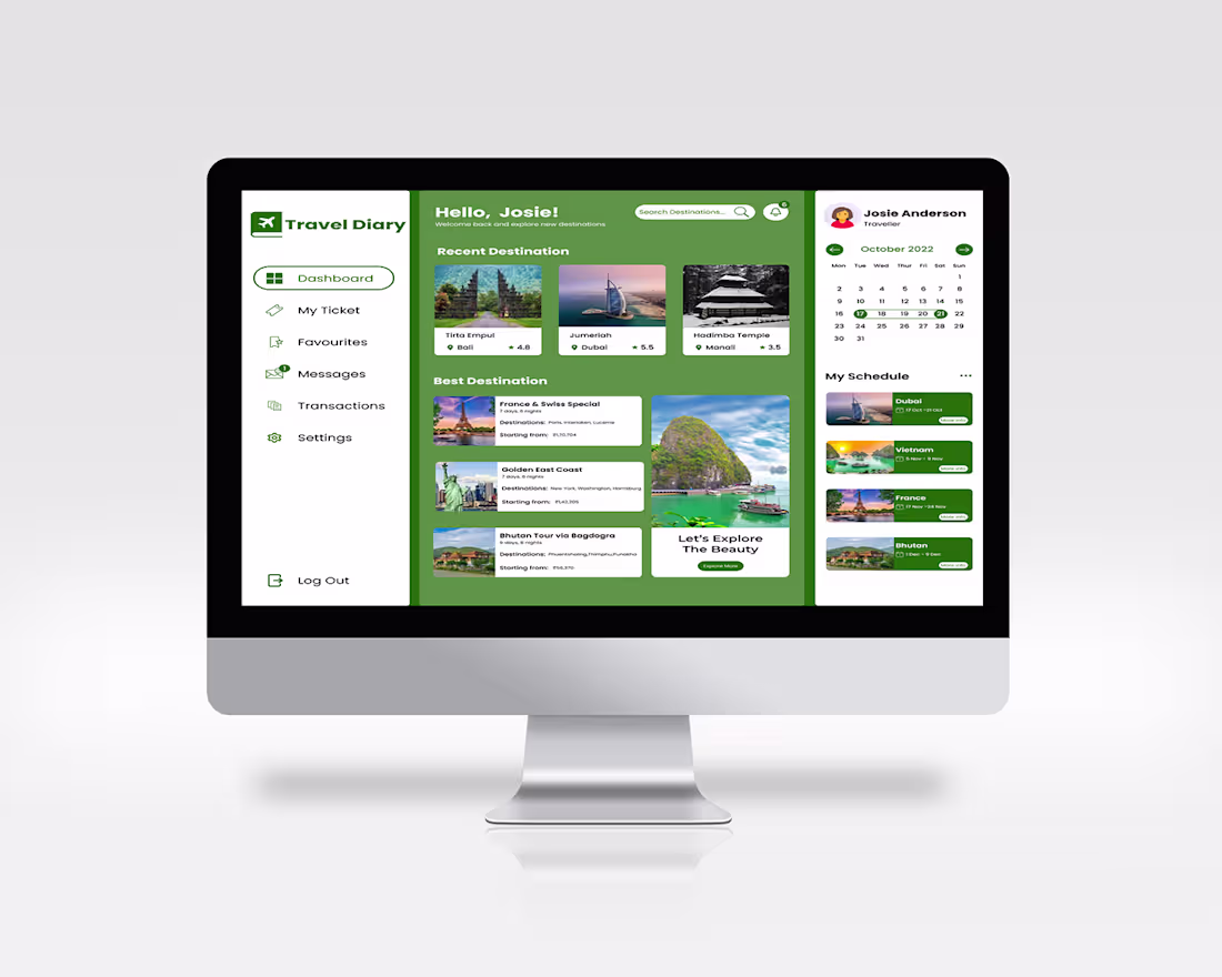 Cover image for TravelDiary Dashboard :: Behance