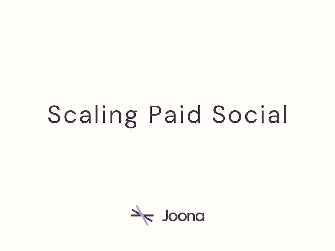 Cover image for Scaling Paid Social for Joona: Strategy & Execution