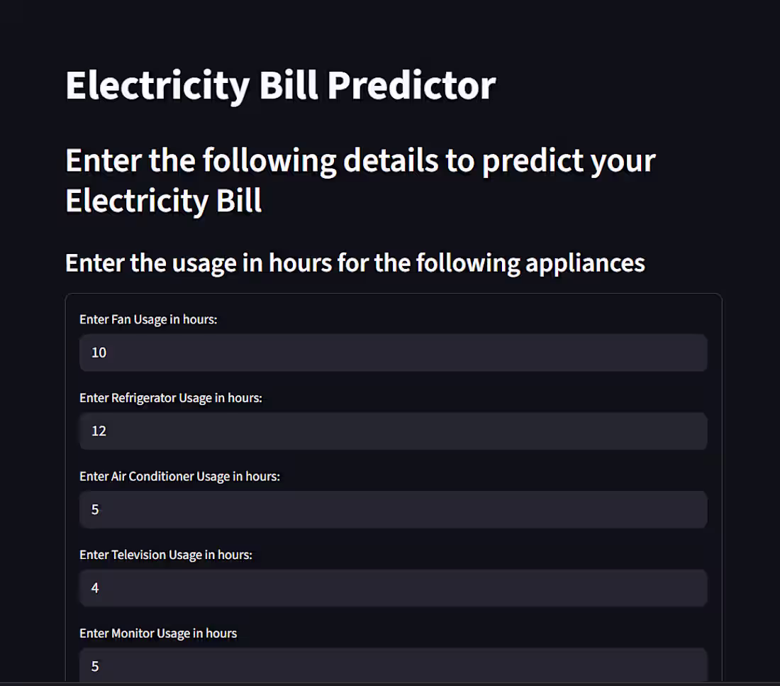 Cover image for ⚡ Electricity Bill Predictor –