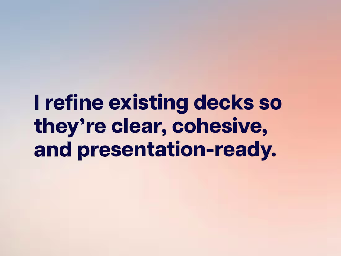 Cover image for Pitch Deck Cleanup & Visual Refinement