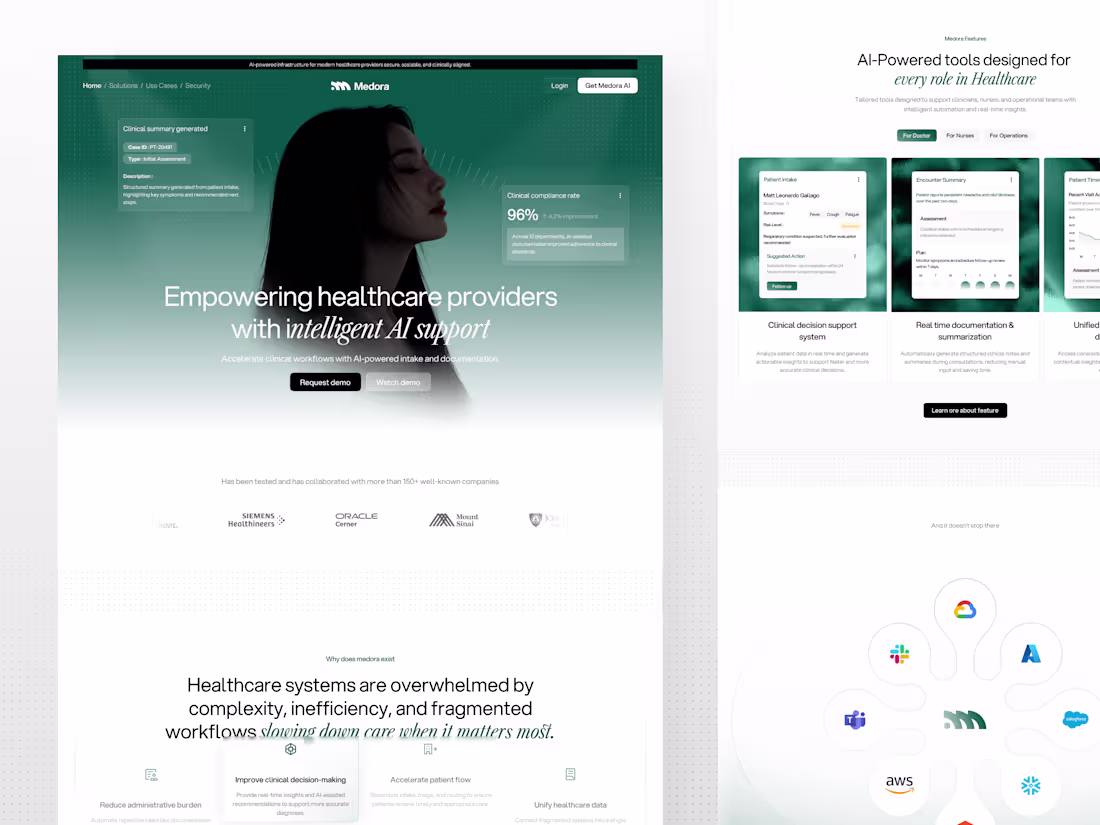 Cover image for Medora - AI Healthcare Provider Website