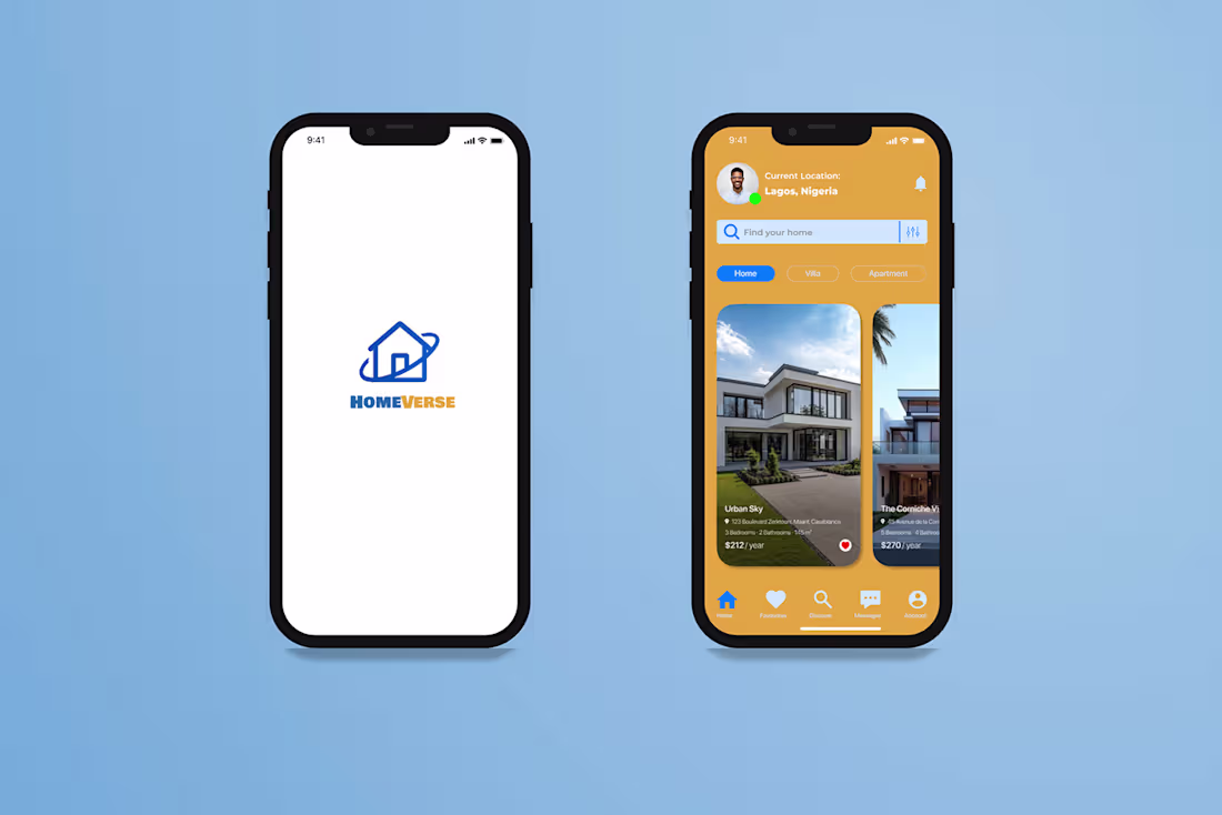 Cover image for HomeVerse Real Estate app design