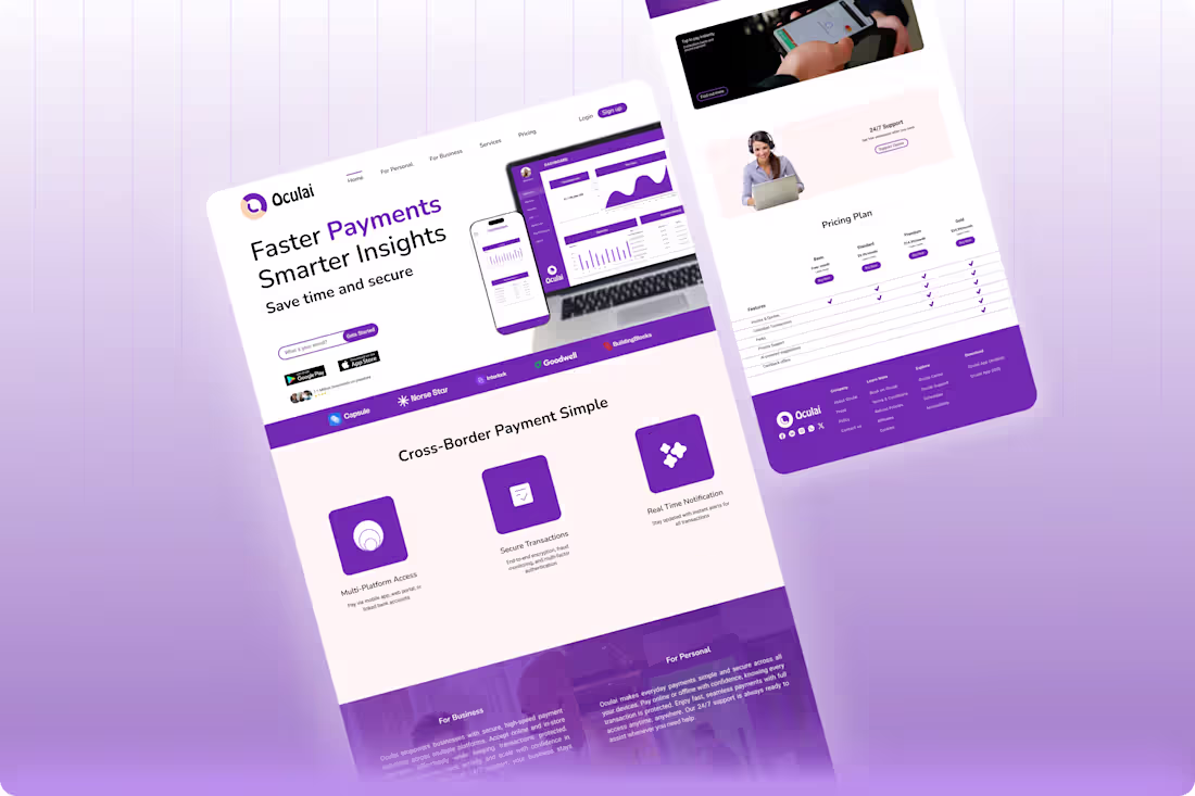 Cover image for Oculai is a fintech platform