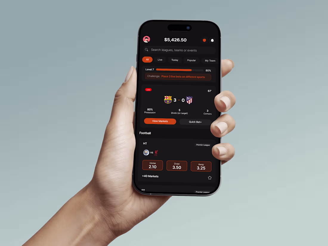 Cover image for A mobile app design for a betting app