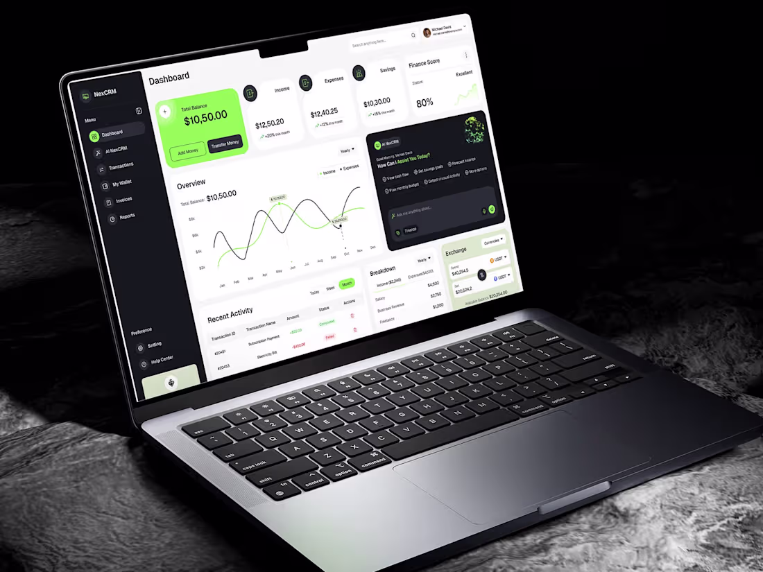 Cover image for AI Finance Management SaaS Dashboard
