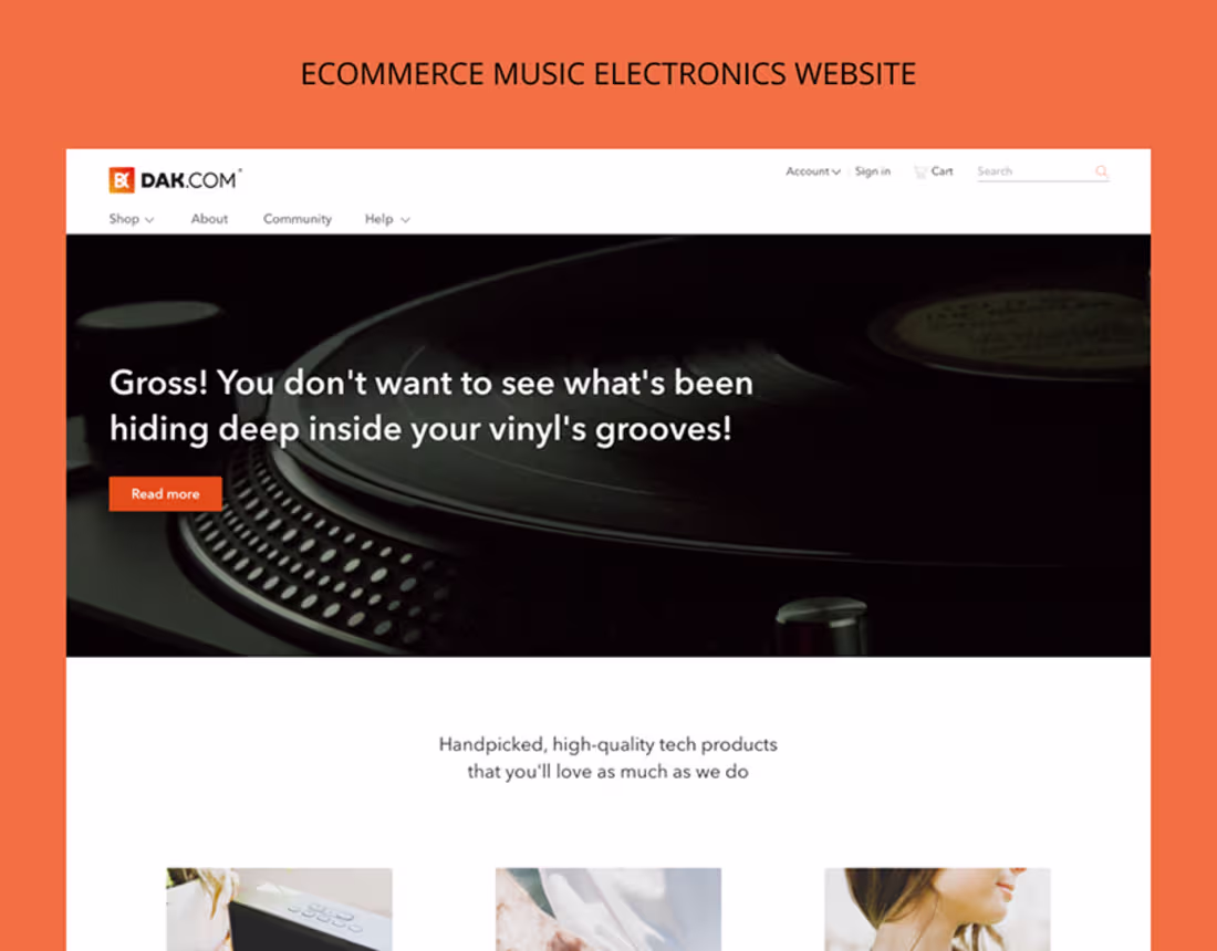 Cover image for E-commerce Music Electronics Website
