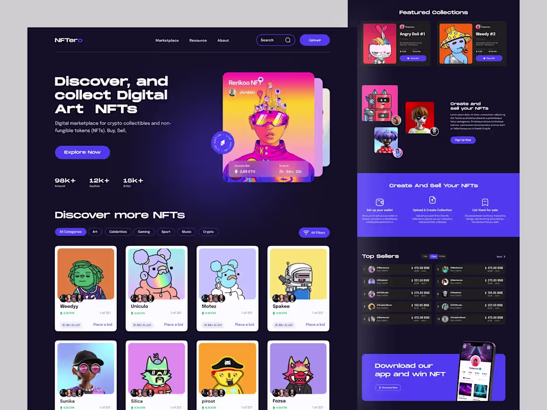 Cover image for NFT marketplace ui design