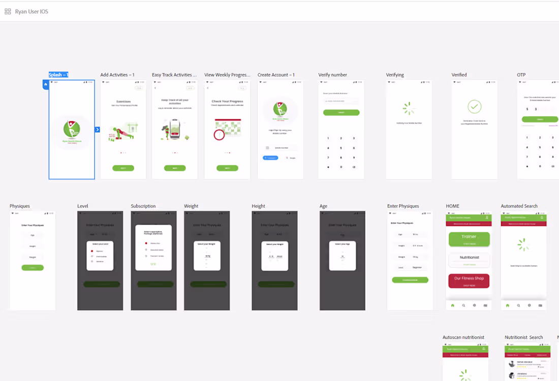 Cover image for Mobile App UI/Ux Design and Prototyping for Ryan Sports 