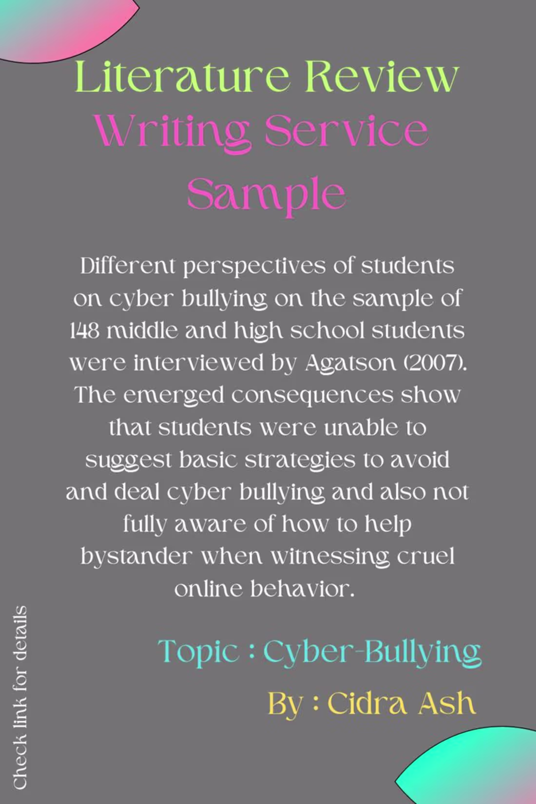 Cover image for Narrative/ Literature Review Sample