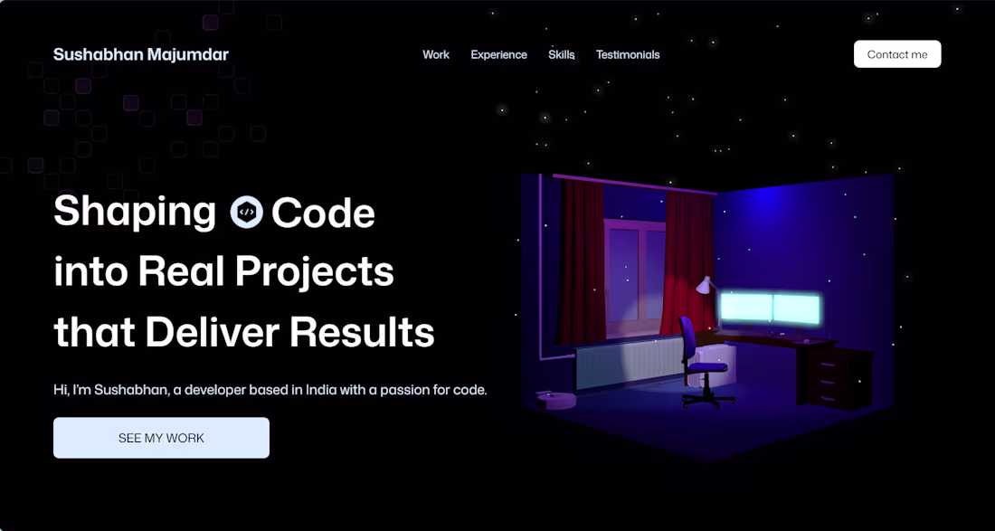 Cover image for My own 3D portfolio website.