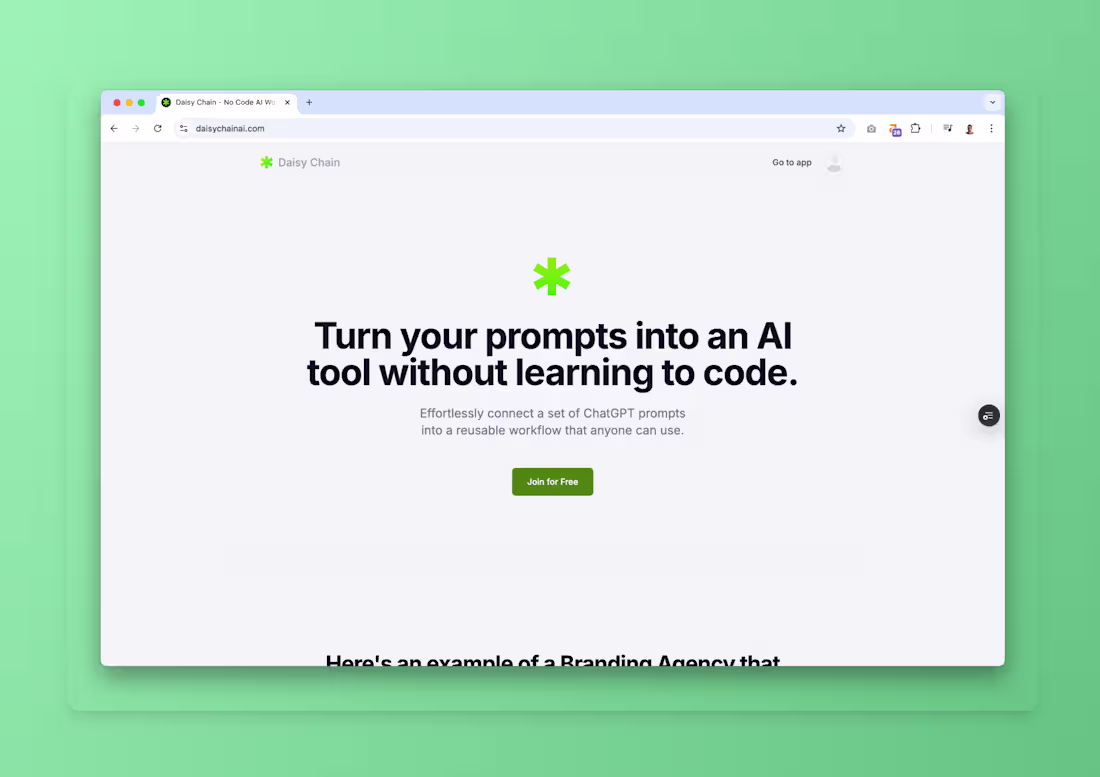 Cover image for Daisychain - AI Prompt Workflow Platform