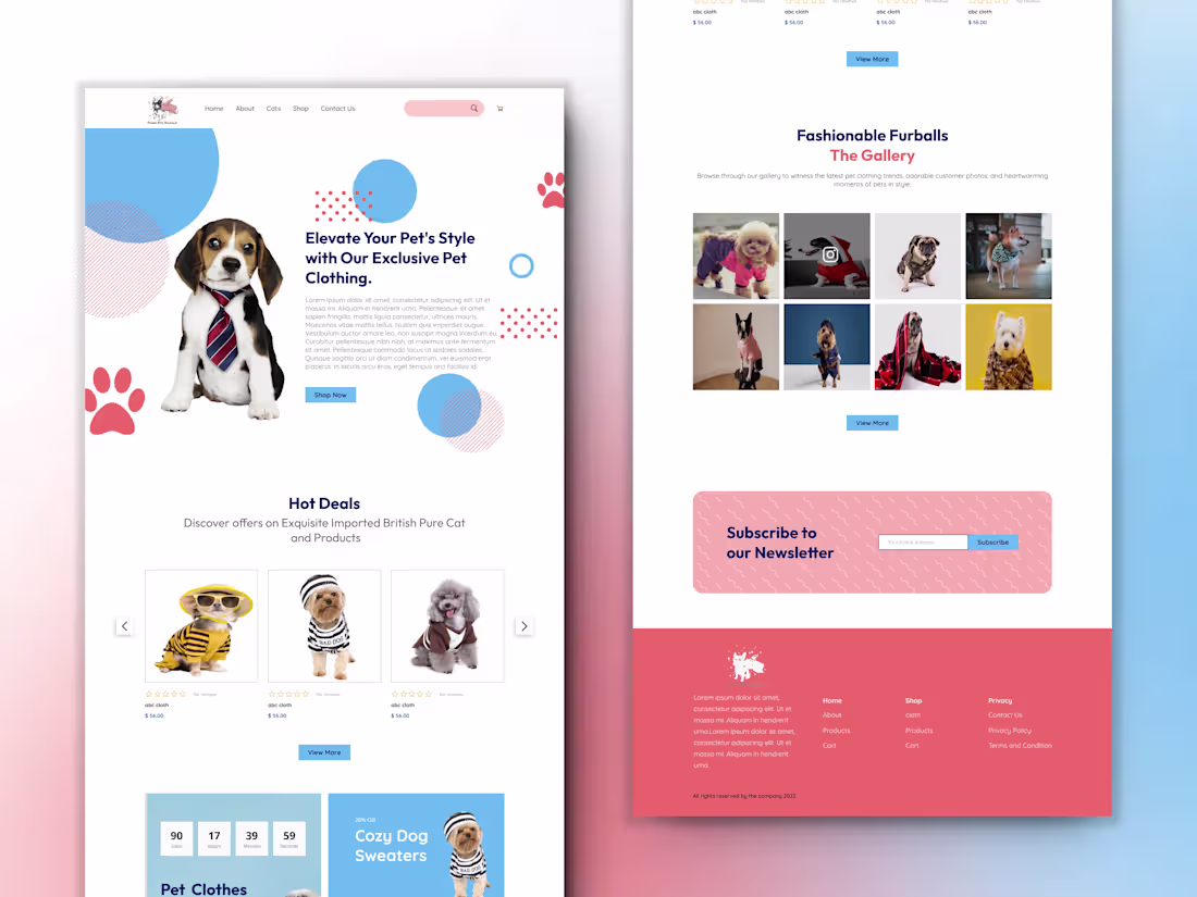 Cover image for E-commerce UI Design for Power Pets Boutique