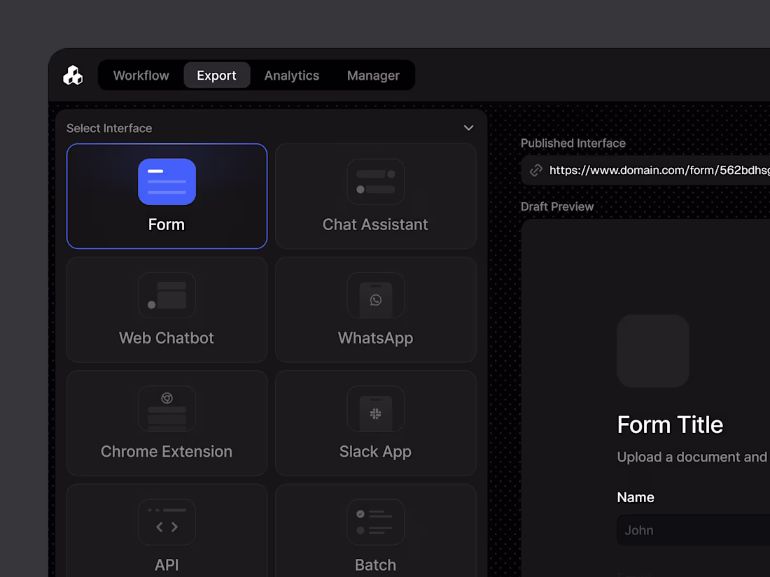Cover image for Interface Selection Sidebar / Dark mode