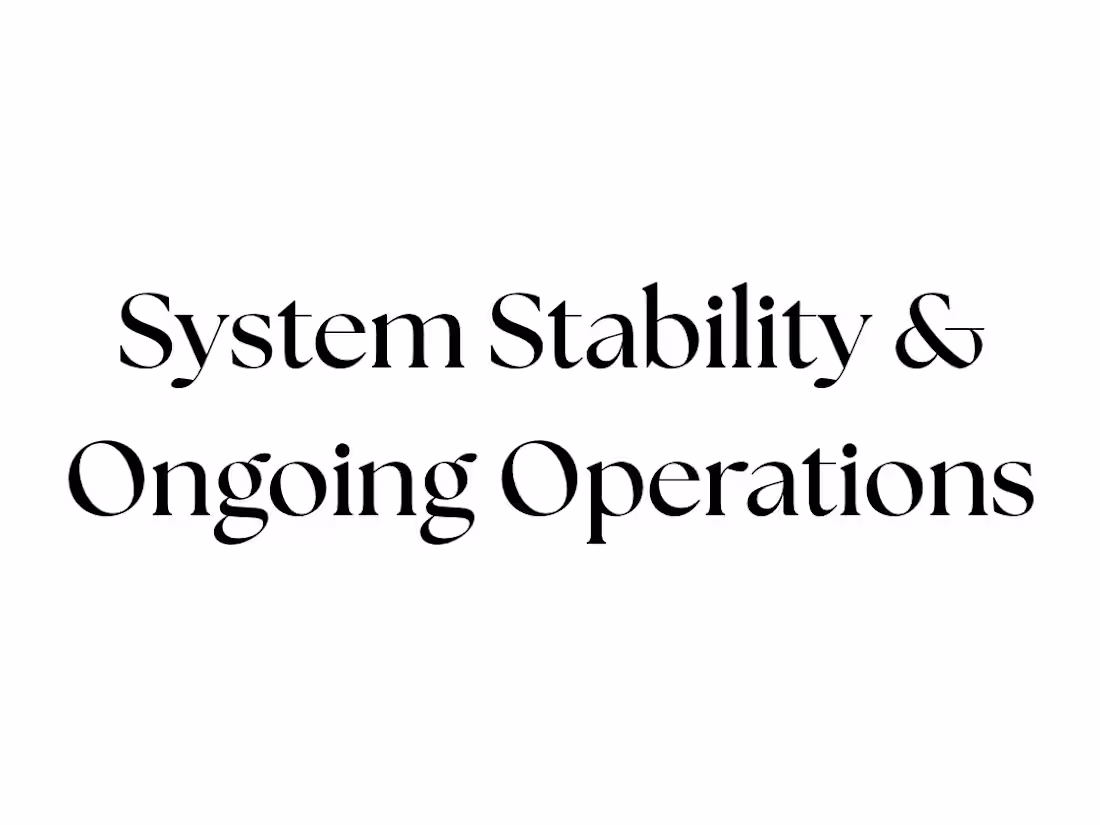 Cover image for System Stability & Ongoing Operations: Currently overseeing ...