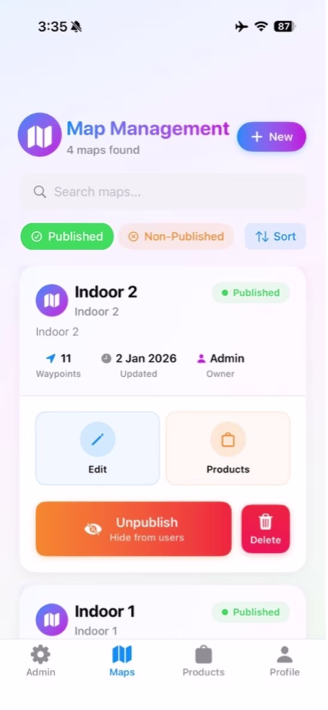 Cover image for It’s a mobile indoor-navigation app for partially sighted/bl...