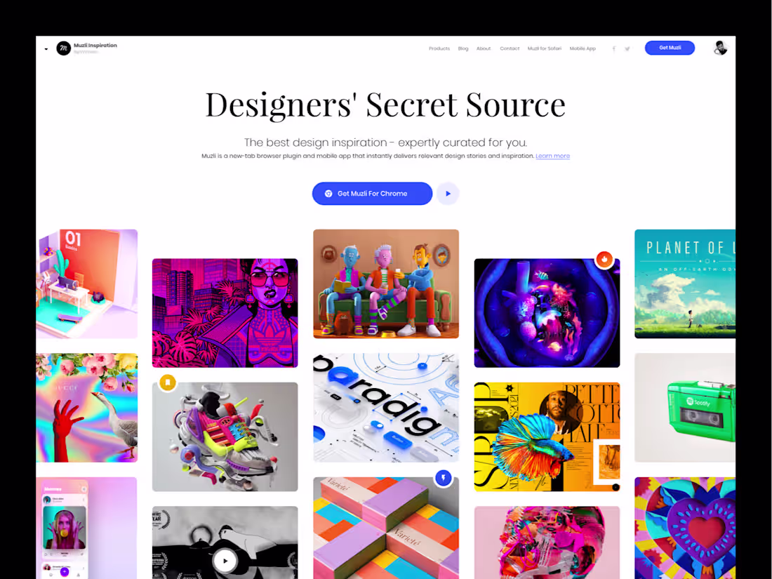 Cover image for Muzli landing page