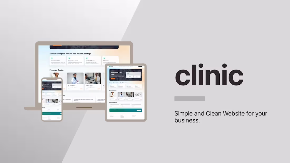 Cover image for clinic site for hospital.