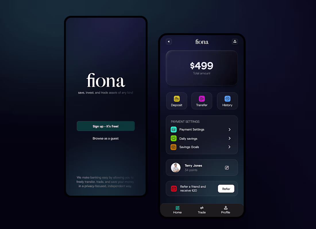 Cover image for Fiona - Modern Banking Done Easy