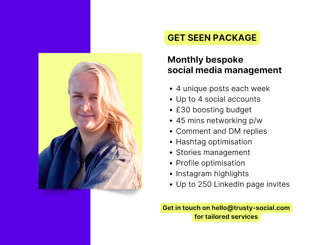 Cover image for Monthly social media management | GET SEEN PACKAGE