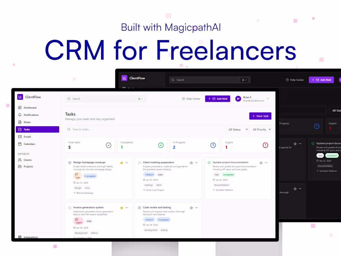 Cover image for Freelancer CRM Design for MagicPathAI