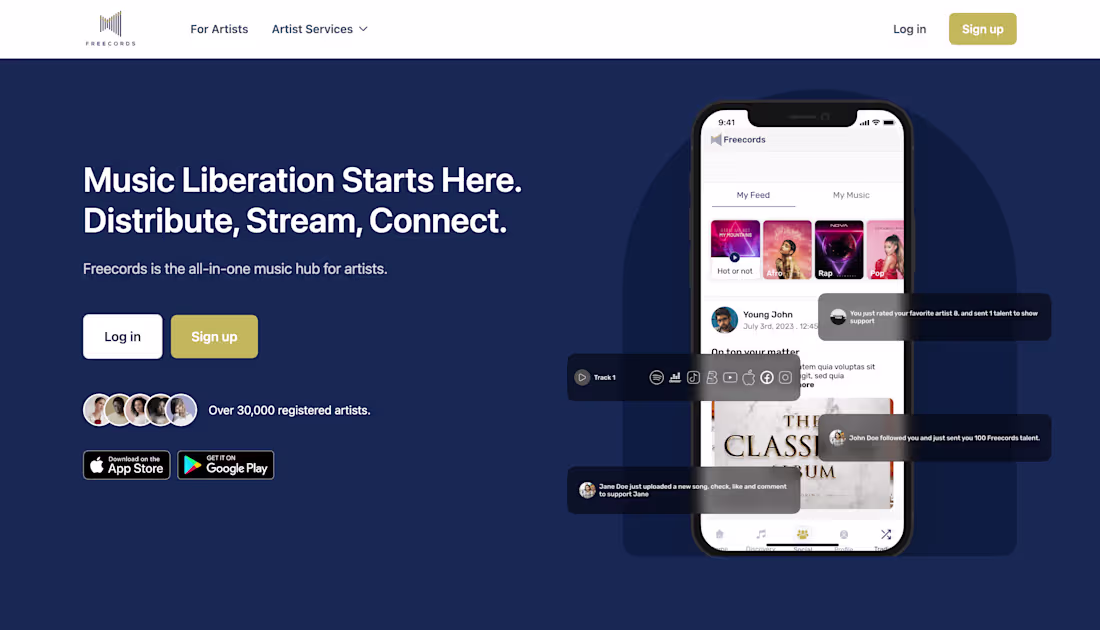 Cover image for Freecords Website