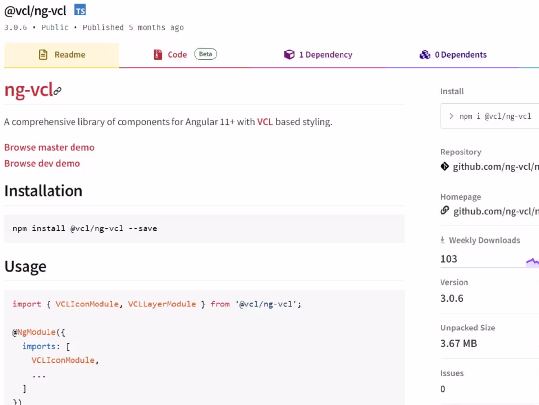 Cover image for NG VCL - Angular Frontend Library