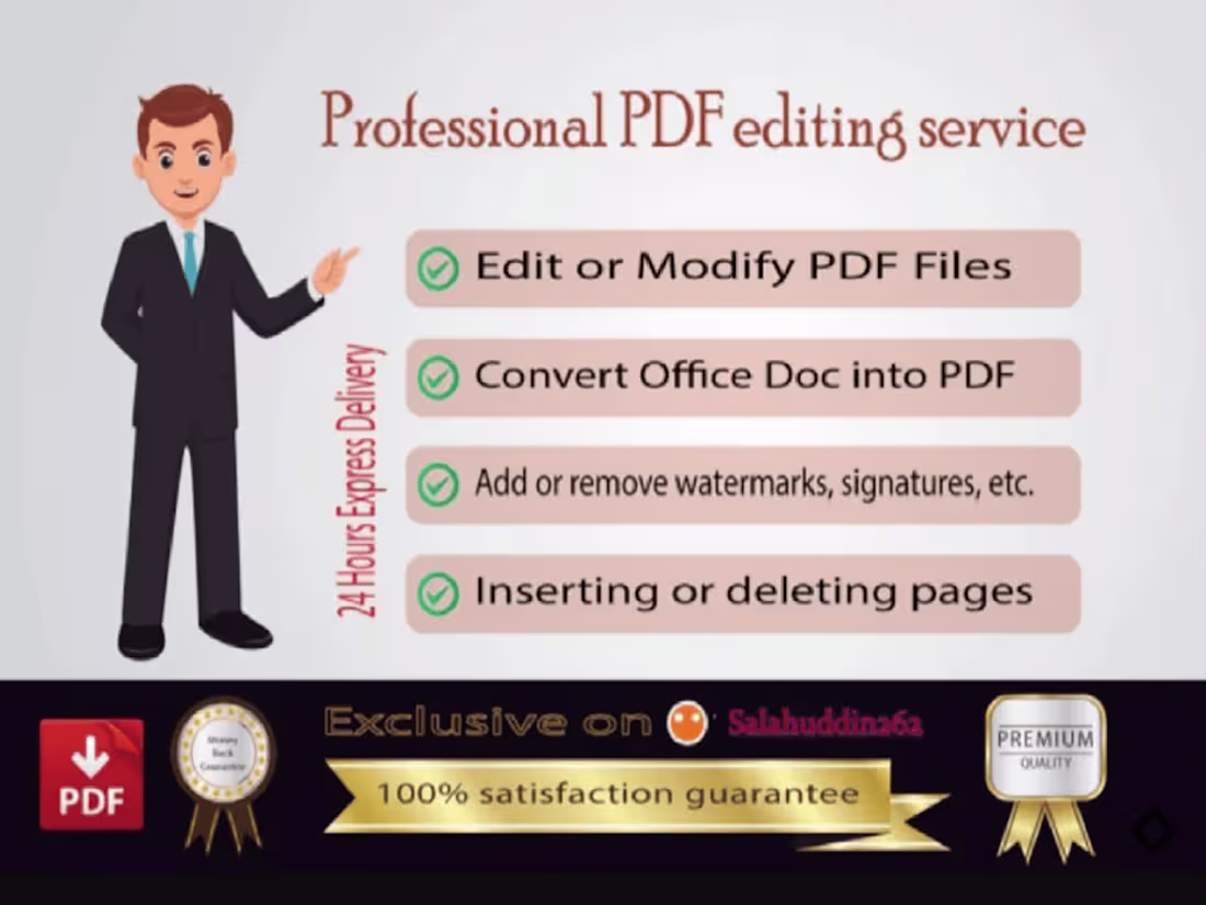 Cover image for I will do pdf edit and update pdf document professionally
